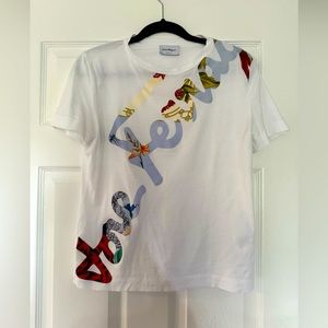 Salvatore Ferragamo logo print T-shirt excellent condition